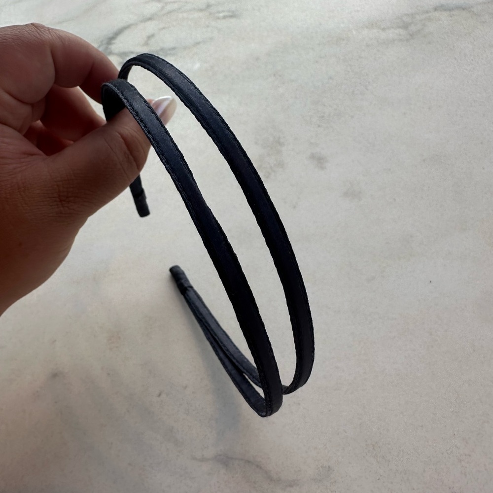 Elegant Navy Blue Satin Double Headband
